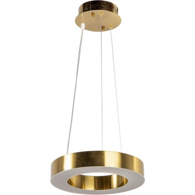 Lampe à suspension Façonner Ronde 30×30 cm. LED Salle, cuisine et chambre. Style moderne. Acrylique et Métal. Couleur dorée