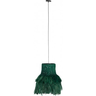 Lampada a sospensione Forma Cilindrica 40×40 cm. Disegno delle fibre Soggiorno, cucina e sala da pranzo. Stile moderno. Metallo. Colore verde