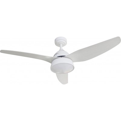 373,95 € Free Shipping | Ceiling fan with light 122×122 cm. 3 vanes-blades. Remote control. Silent. Bluetooth speaker. LED lighting White Color