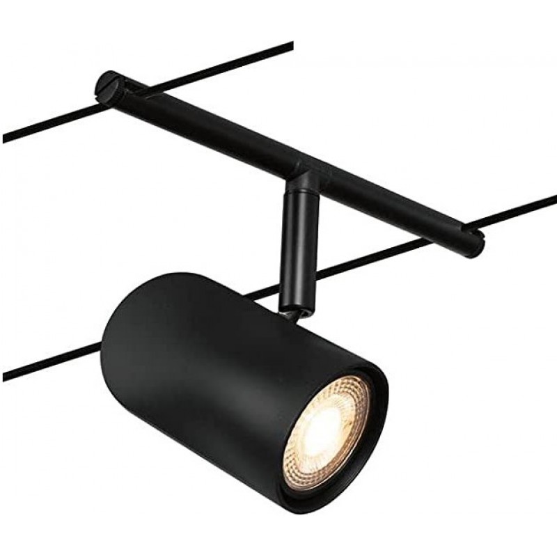 275,95 € Free Shipping | 5 units box Indoor spotlight 10W 12×10 cm. Adjustable spotlights. Installation in parallel cable system Pmma and metal casting. Black Color