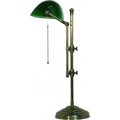 Lámpara de escritorio Forma Redonda 50×45 cm. Salón, comedor y dormitorio. Estilo retro. Latón. Color verde