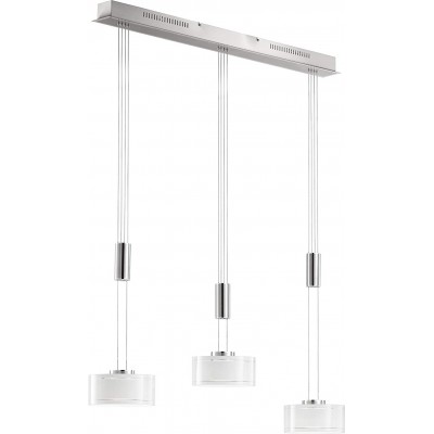 Lámpara colgante 31W 160×100 cm. 3 puntos de luz Metal. Color níquel