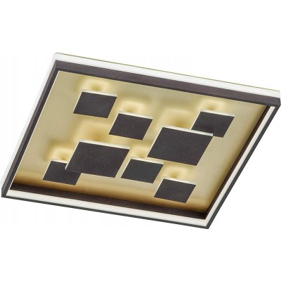 429,95 € Free Shipping | Ceiling lamp 50W Square Shape 53×53 cm. Living room, bedroom and lobby. Metal casting. Brown Color