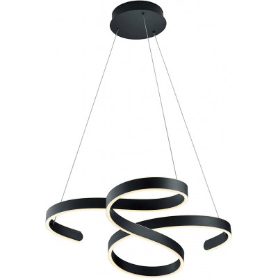Lámpara colgante Trio 50W 150×72 cm. LED regulable Metal. Color negro