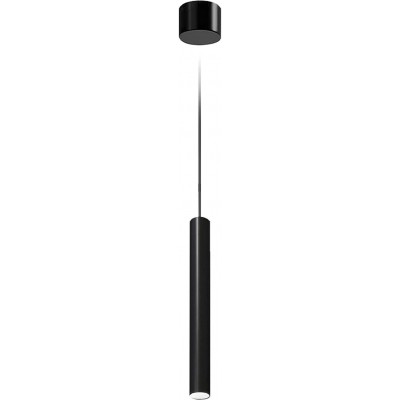 Lampe à suspension 10W Façonner Cylindrique 65×14 cm. LED Salle à manger, chambre et hall. Aluminium. Couleur noir