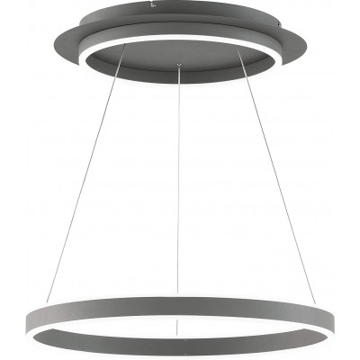 Lampe à suspension 80W Façonner Ronde 150×60 cm. Télécommande Salle, chambre et hall. Style moderne. PMMA et Métal. Couleur gris
