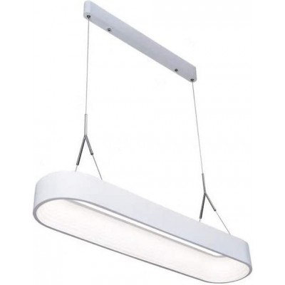 Lampe à suspension Façonner Rectangulaire 86×20 cm. Salle, salle à manger et chambre. Aluminium. Couleur blanc
