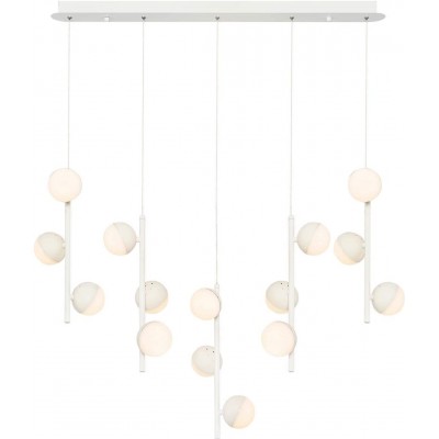 319,95 € Free Shipping | Hanging lamp 45W Spherical Shape 120×92 cm. 15 LED lights Living room, bedroom and lobby. Acrylic and Metal casting. White Color