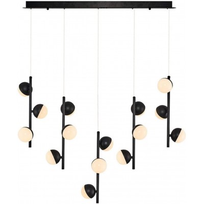 319,95 € Free Shipping | Hanging lamp 45W Spherical Shape 120×92 cm. 15 LED lights Dining room, bedroom and lobby. Acrylic and Metal casting. Black Color