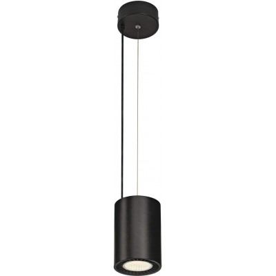 Lámpara colgante 35W 4000K Luz neutra. Forma Cilíndrica 19×13 cm. LED regulable Comedor, dormitorio y vestíbulo. Aluminio. Color negro