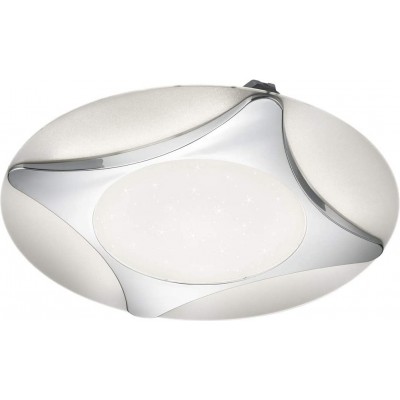Indoor ceiling light Trio Round Shape 60×60 cm. Dining room, bedroom and lobby. Modern Style. Acrylic and Metal casting. Plated chrome Color