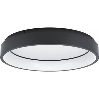 295,95 € Envio grátis | Luz de teto interna Eglo 27W 60×60 cm. LED reguláveis Controle com APP para smartphone Aço e pmma. Cor preto