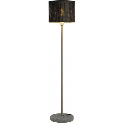 Lámpara de pie 15W Forma Cilíndrica 45×44 cm. Salón, comedor y vestíbulo. Acero y Acero inoxidable. Color marrón