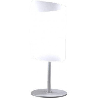 Lampada da tavolo 70W Forma Cilindrica 38×15 cm. Sala da pranzo, camera da letto e atrio. Stile moderno. Metallo e Bicchiere. Colore bianca