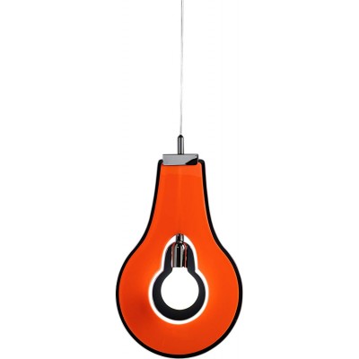 Lámpara colgante 42W Forma Redonda 50×32 cm. Salón, dormitorio y vestíbulo. Estilo moderno. Metal. Color naranja