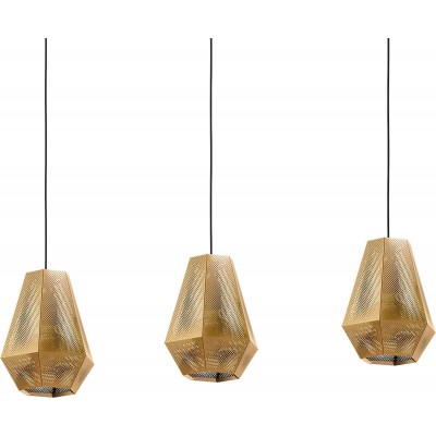 319,95 € Free Shipping | Hanging lamp Eglo 28W Conical Shape Ø 17 cm. Triple focus Living room, dining room and lobby. Steel. Brass Color