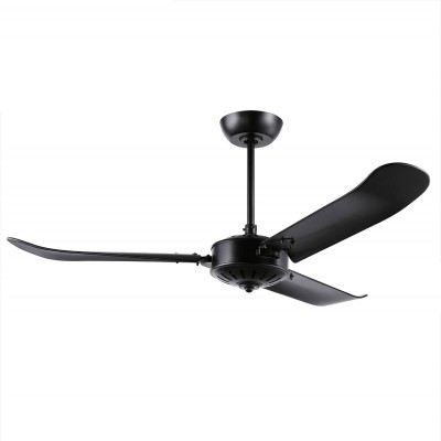 Ceiling fan Eglo Ø 137 cm. 3 blades-blades. Remote control Metal casting and wood. Black Color