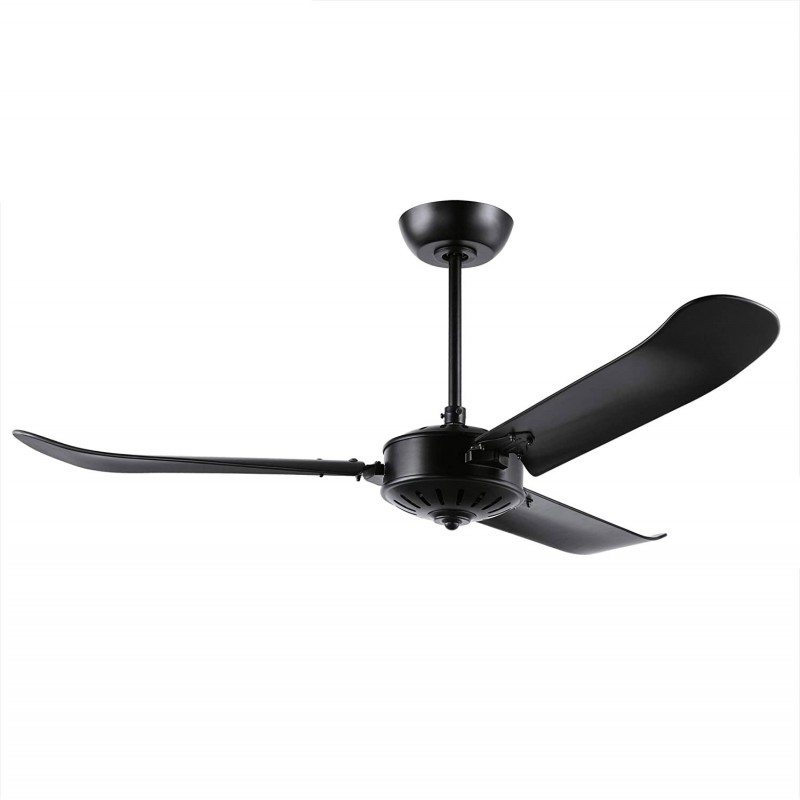 401,95 € Free Shipping | Ceiling fan Eglo Ø 137 cm. 3 blades-blades. Remote control Metal casting and wood. Black Color