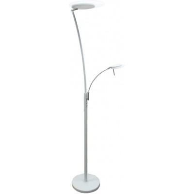 Floor lamp 28W Extended Shape 181×34 cm. Auxiliary lamp for reading Living room, dining room and bedroom. Modern Style. Steel. White Color