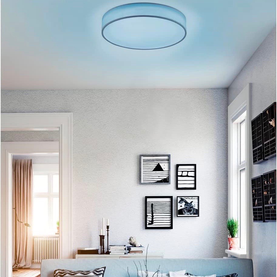 424,95 € Бесплатная доставка | Внутренний потолочный светильник Trio 40W 60×60 cm. Металл и текстиль. Белый Цвет