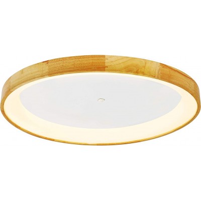 568,95 € Free Shipping | Indoor ceiling light 60W 3000K Warm light. 90×90 cm. LED Aluminum and wood. Brown Color