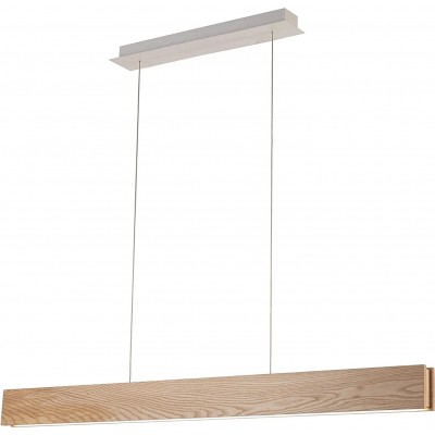 289,95 € Free Shipping | Hanging lamp 50W 3000K Warm light. Rectangular Shape 150×120 cm. LED Living room, dining room and lobby. Rustic Style. Aluminum and Wood. Brown Color