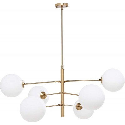 547,95 € Free Shipping | Chandelier 105×105 cm. 6 light points Brass. White Color