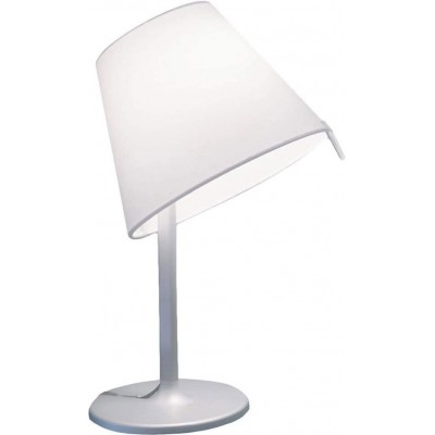Lampe de table 46W Façonner Conique 40 cm. Salle à manger, chambre et hall. Aluminium. Couleur blanc