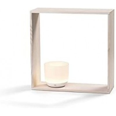 435,95 € Envoi gratuit | Lampe de table 2W 35×35 cm. Tulipe Bois et polycarbonate. Couleur blanc