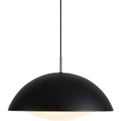 Lámpara colgante 60W Forma Redonda 150×55 cm. Comedor, dormitorio y vestíbulo. Estilo moderno. Acero y Cristal. Color negro