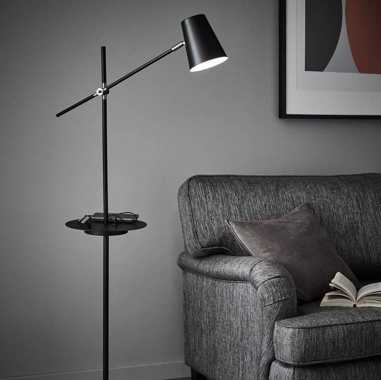 209,95 € Kostenloser Versand | Stehlampe 40W 144×65 cm. Dia-Fach Metall. Schwarz Farbe