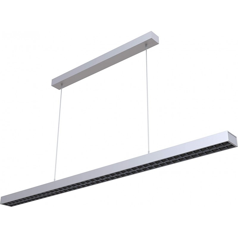 506,95 € Envío gratis | Lámpara colgante 60W Forma Alargada 117×6 cm. LED regulable Salón, comedor y vestíbulo. Estilo moderno e industrial. Aluminio. Color gris