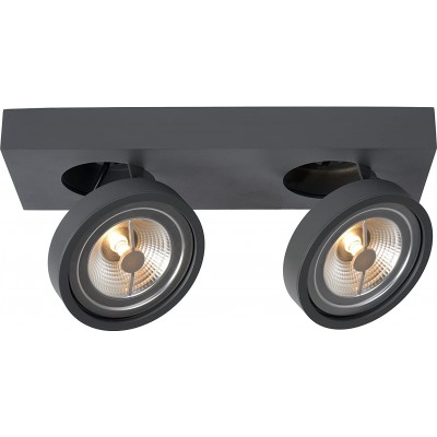 273,95 € Free Shipping | Indoor spotlight 20W 33×12 cm. Double adjustable focus Aluminum. Black Color