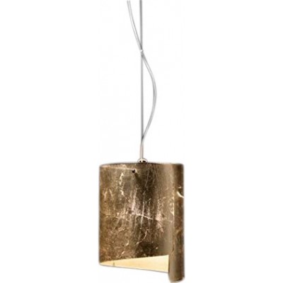 337,95 € Free Shipping | Hanging lamp 70W Cylindrical Shape 41×38 cm. Dining room, bedroom and lobby. Modern Style. Metal casting, Paper and Glass. Golden Color