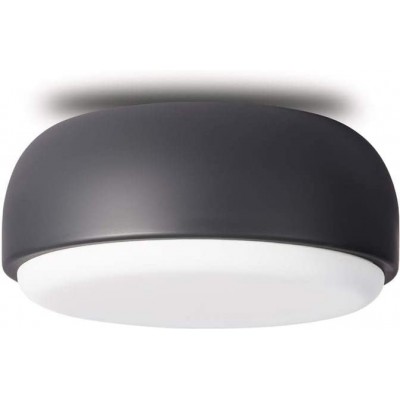 Lámpara de techo 13W Forma Redonda Ø 30 cm. LED Comedor, dormitorio y vestíbulo. Estilo clásico. Cristal y Metal. Color negro