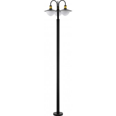 363,95 € Free Shipping | Floor lamp Eglo 60W 220×55 cm. Triple focus Galvanized steel, crystal and glass. Black Color