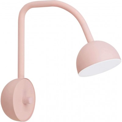 389,95 € Envío gratis | Aplique de pared interior 60W 29×28 cm. Metal. Color rosa