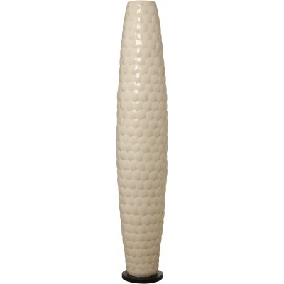 Lámpara de pie Forma Cilíndrica 150×25 cm. Diseño de conchas Salón, comedor y vestíbulo. Color beige
