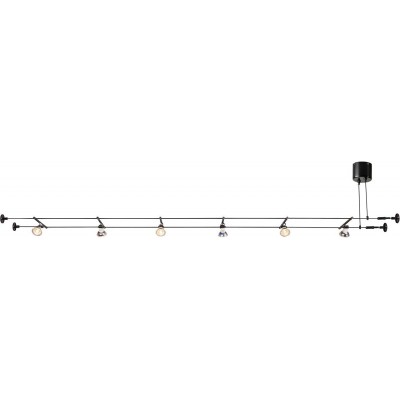 279,95 € Kostenloser Versand | Innenscheinwerfer 5W 1000 cm. 10 Meter. Verstellbare Strahler. Installation mit Parallelkabelsystem Aluminium. Schwarz Farbe