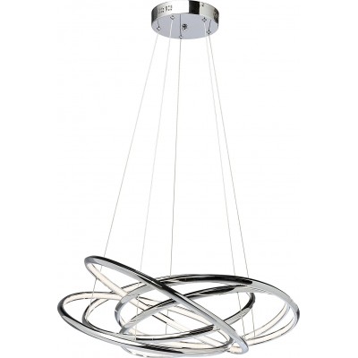 556,95 € Free Shipping | Hanging lamp 8W Round Shape 120×75 cm. LED Living room, dining room and bedroom. Modern Style. Aluminum. Silver Color
