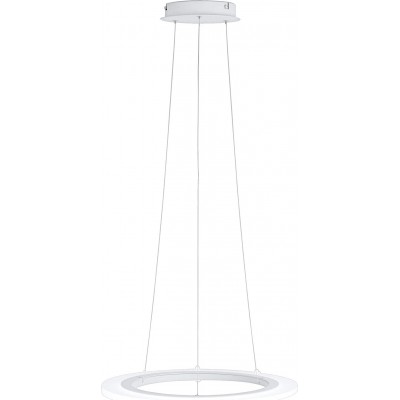 Lámpara colgante Eglo 30W Forma Redonda Ø 59 cm. Salón, comedor y dormitorio. Estilo moderno. Aluminio. Color blanco