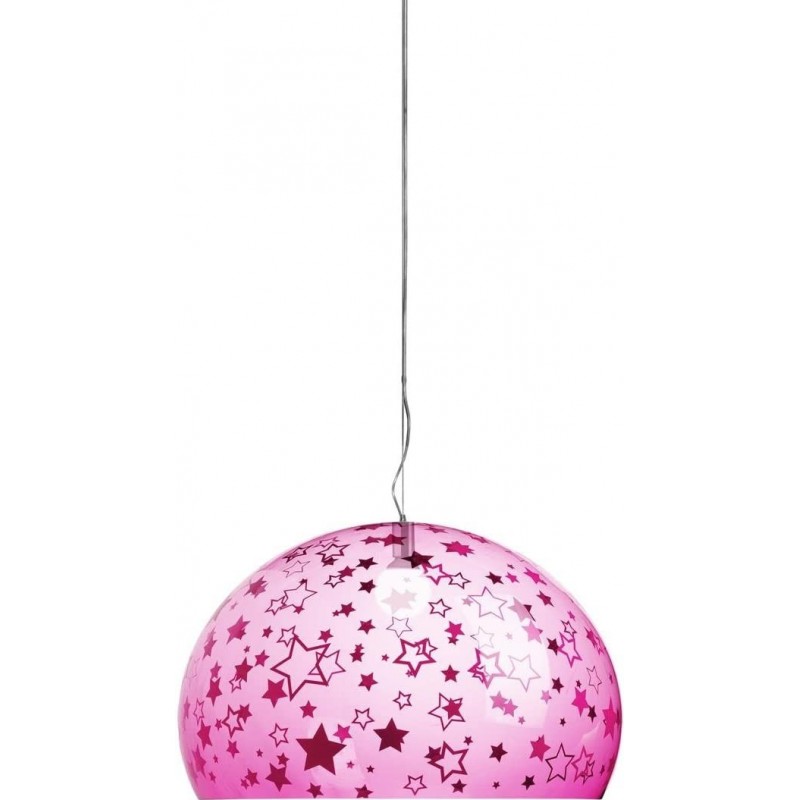 369,95 € Free Shipping | Hanging lamp 15W Spherical Shape 52×52 cm. Dining room, bedroom and lobby. Modern Style. PMMA. Rose Color