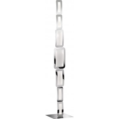 Floor lamp 30W Extended Shape 136×25 cm. Living room, dining room and bedroom. Modern Style. Acrylic and Metal casting. Silver Color