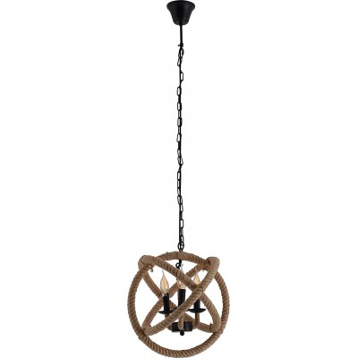 391,95 € Free Shipping | Hanging lamp 40W Spherical Shape 150×43 cm. 3 points of light Living room, dining room and bedroom. Modern Style. Metal casting. Beige Color