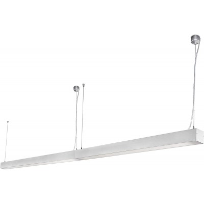 Lampada a sospensione 24W Forma Rettangolare 134×14 cm. LED Soggiorno, sala da pranzo e camera da letto. Alluminio. Colore grigio
