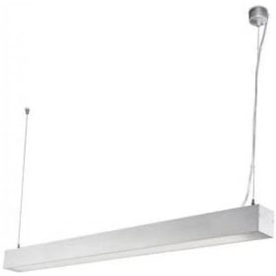 Hanging lamp Rectangular Shape 135×12 cm. LED Living room, dining room and bedroom. Aluminum. White Color