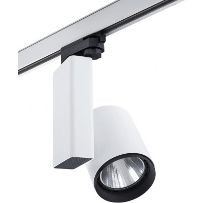 Indoor spotlight Cylindrical Shape 29×18 cm. Adjustable LED. rail-rail system Living room, dining room and lobby. White Color
