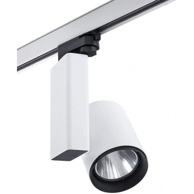 Indoor spotlight Cylindrical Shape 28×18 cm. Adjustable LED. Installed on track-rail system Living room, bedroom and lobby. White Color