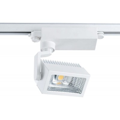 Innenscheinwerfer Rechteckige Gestalten 30×28 cm. Einstellbare LED. Schiene-Schiene-System Wohnzimmer, esszimmer und schlafzimmer. Weiß Farbe