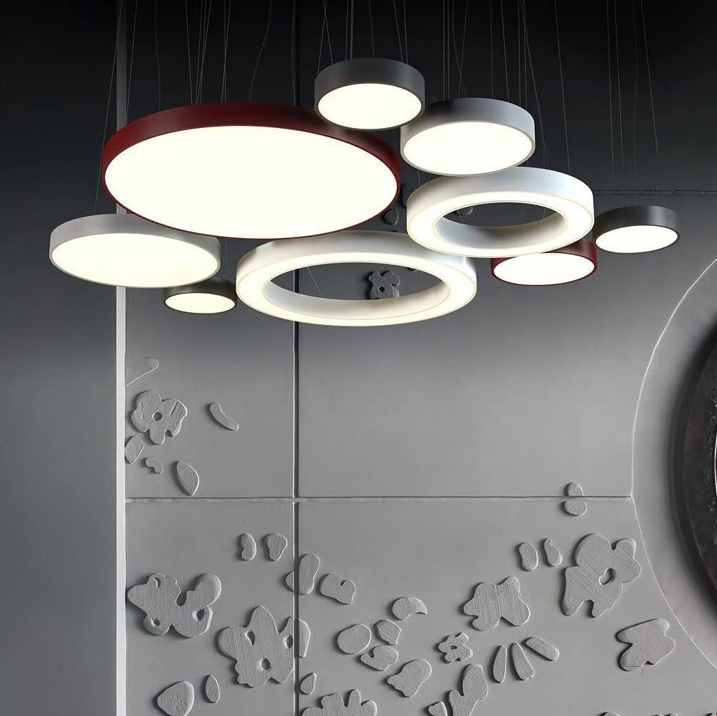 363,95 € 免费送货 | 室内顶灯 38×38 cm. LED 丙烯酸纤维 和 铝. 灰色的 颜色